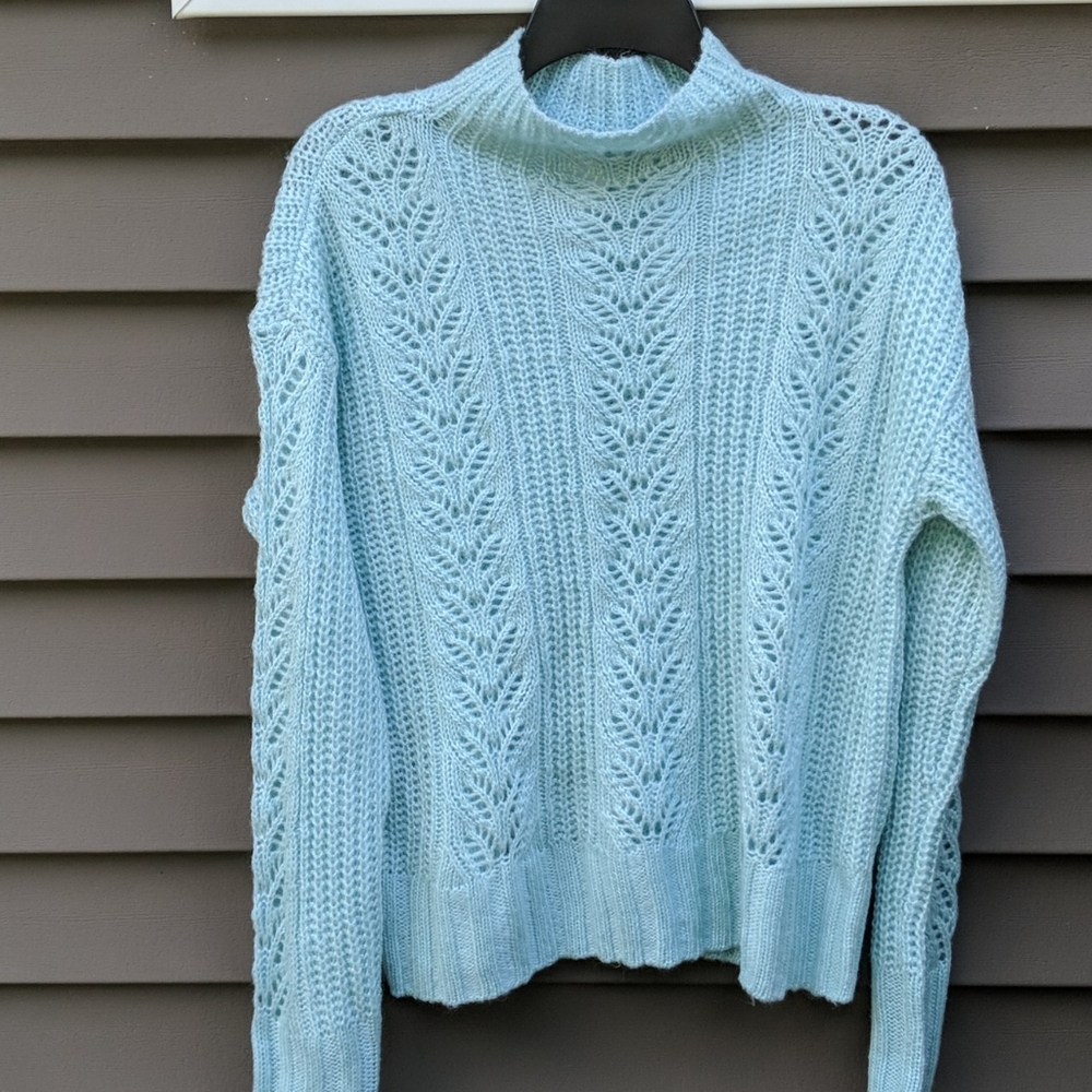 LC Lauren Conrad Textured Funnel-Neck Sweater M